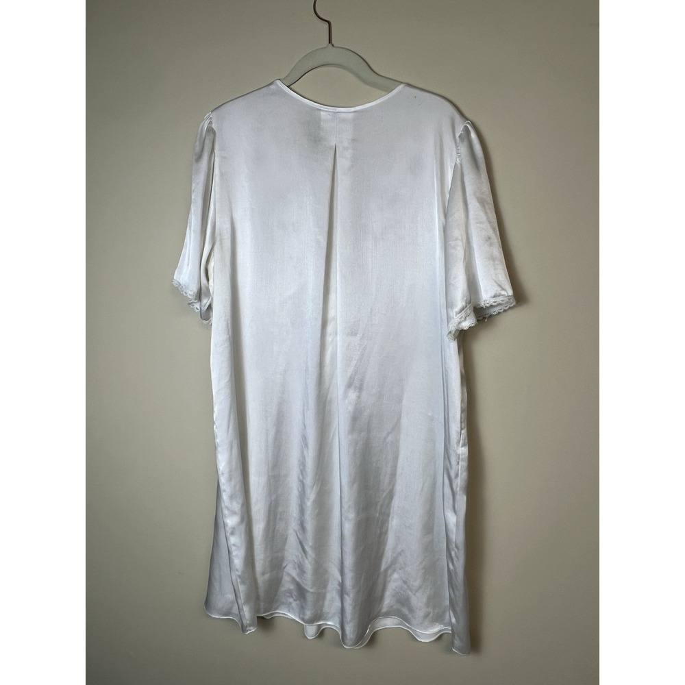 Natori Vintage Women's 2X Short Sleeve Embroidered Lace Night Shirt V Neck - Picture 2 of 10